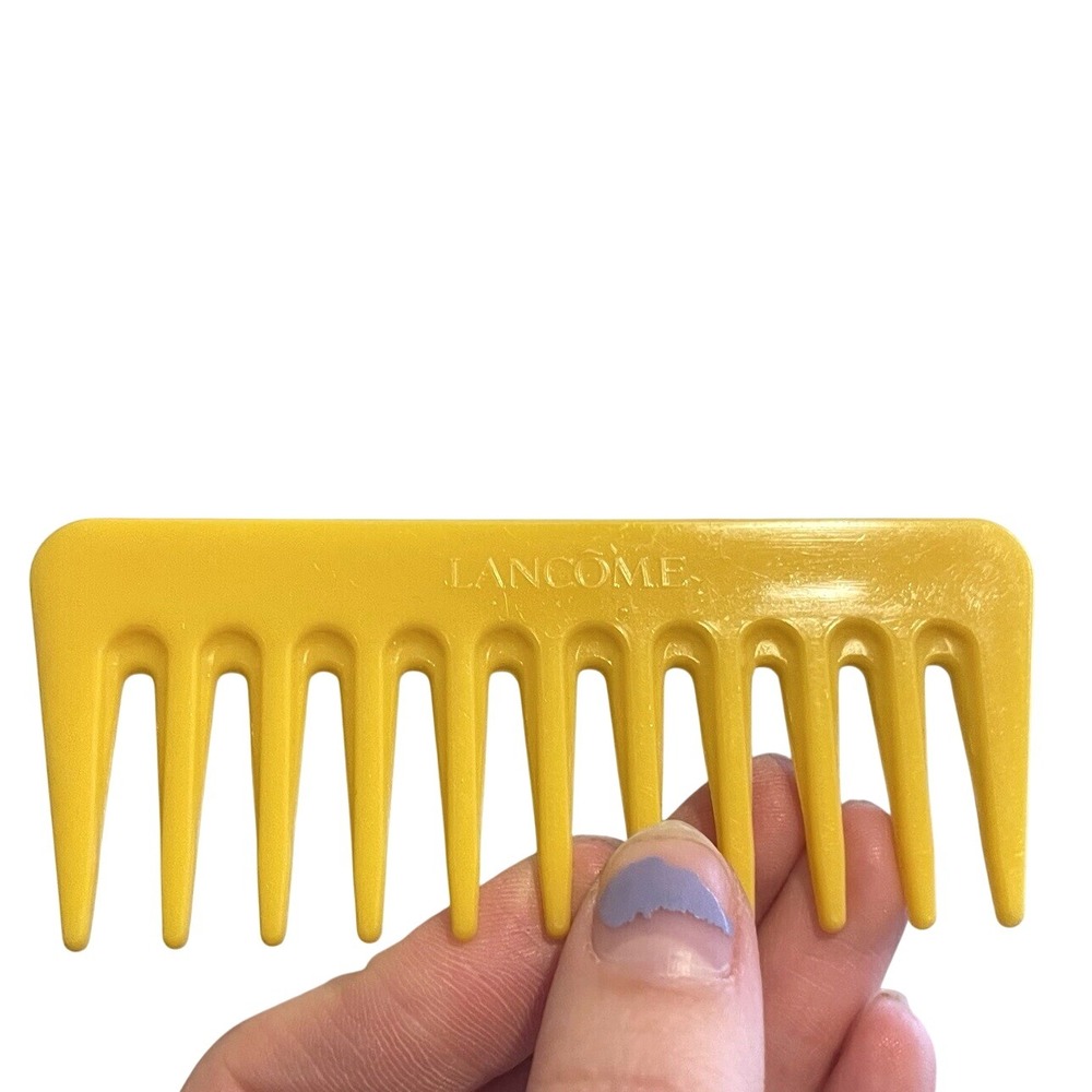Lancôme Lancome Wide Tooth Wet Comb detangling hair Pocket Purse 90s‎ Yellow